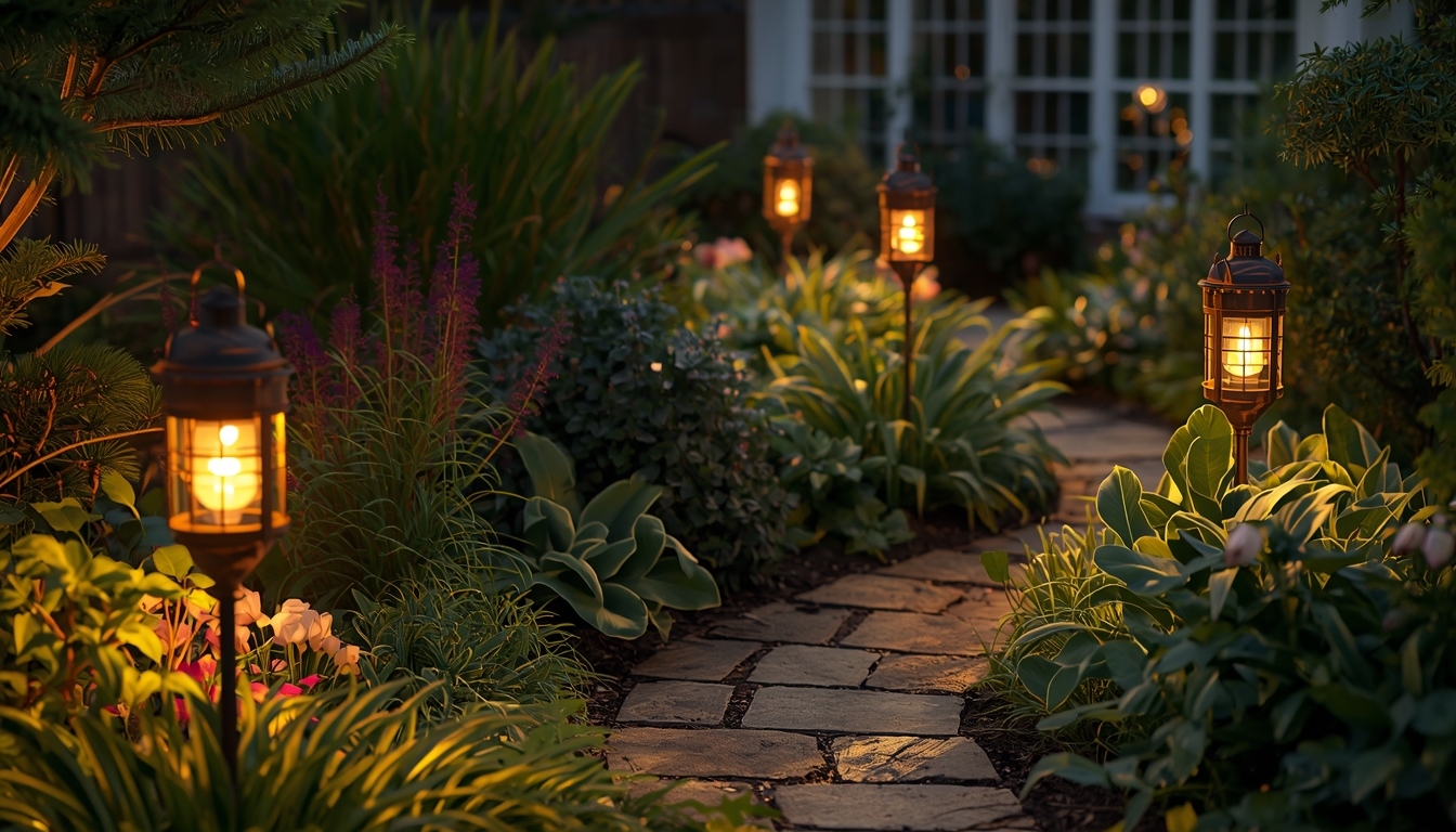 Drainingvivowipe garden lighting scene